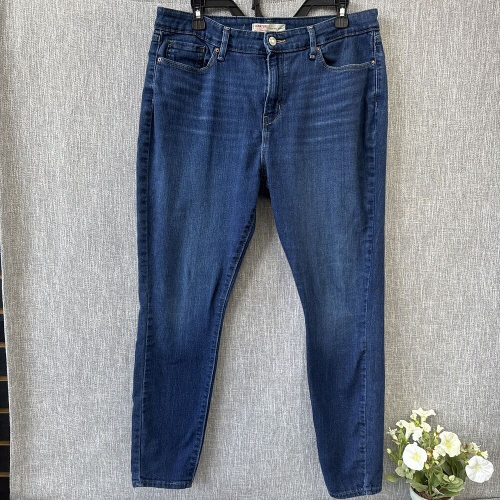 Signature by Levi's Strauss Women's 16M High Rise Skinny Jeans Dark wash Stretch